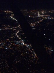 Night flight over Portland