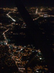 Night flight over Portland