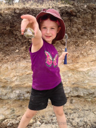 Little S proudly displaying her find