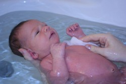 Siena's First Bath